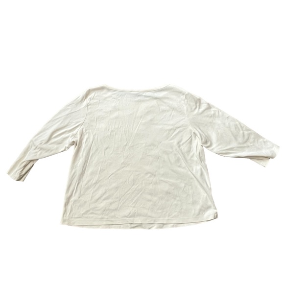 L. L. Bean Womens XL 3/4 sleeve cotton shirt off white - Picture 2 of 4